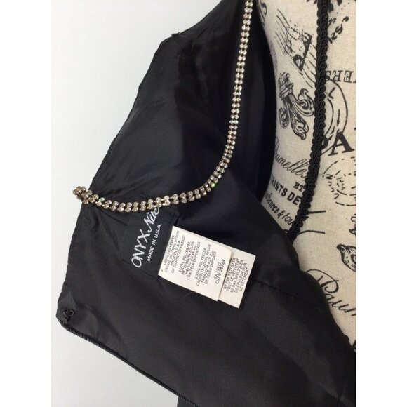 Onyx Nite Crystal Embellished Evening Gown M New - Picture 4 of 8